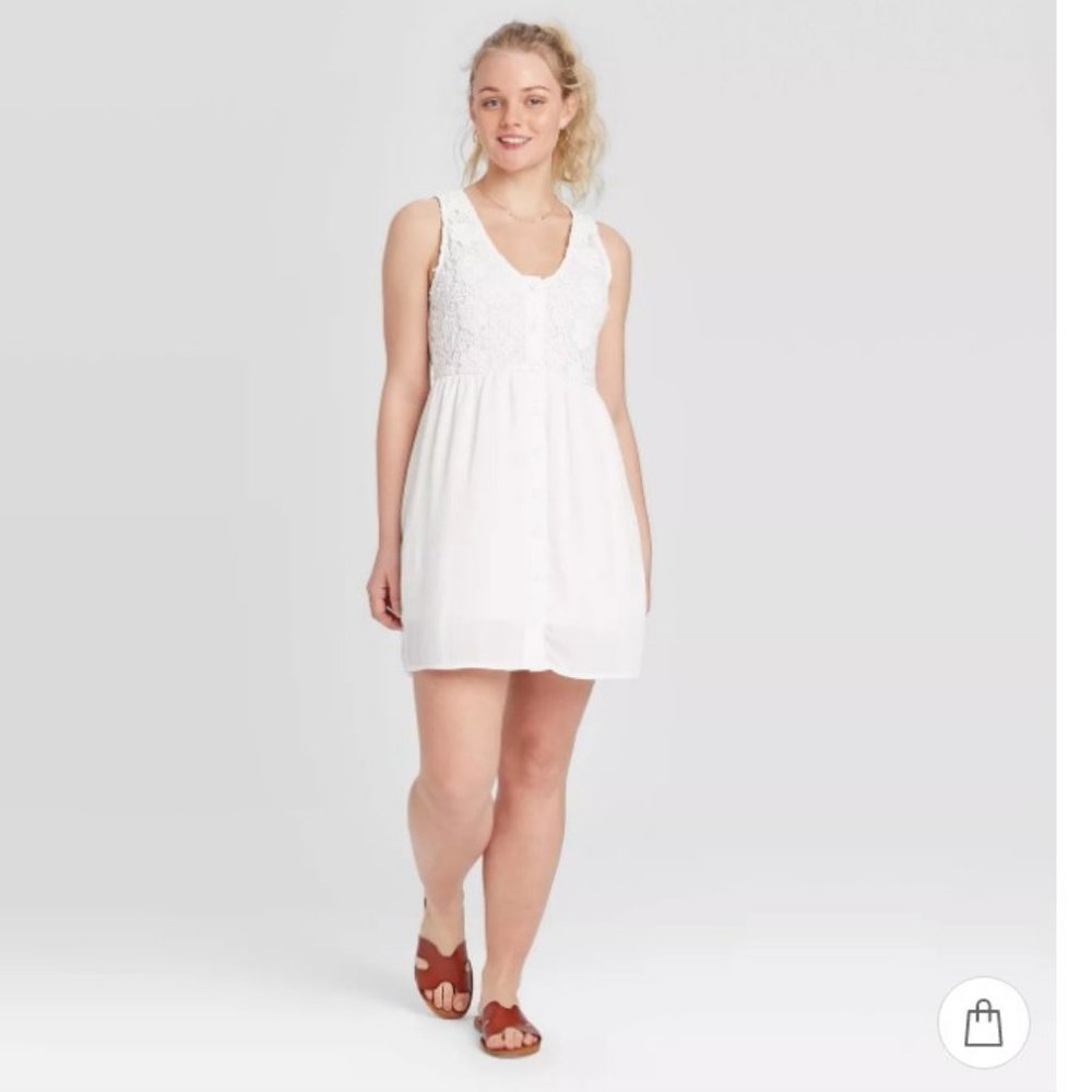 Xhilaration White Lace Detail Dress XL